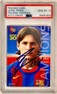 Lionel Messi Firmado #35 Megacracks Novato Barça PSA/DNA Gema 10 - Tarjeta Coleccionista 2004